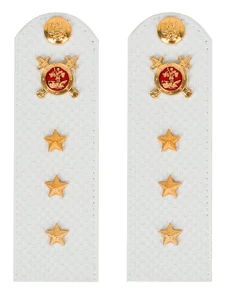 Погоны Полиции на рубашку белые ПЛАСТИК Звание Старший Прапорщик