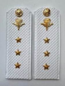 Погоны ВДВ с фурнитурой белые Старший Прапорщик КАРТОН