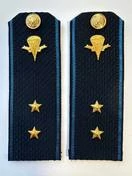 Погоны ВДВ с фурнитурой синие Прапорщик КАРТОН с голубым кантом по бокам