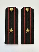 Погоны Морской пехоты повседневные Капитан 3 ранга картон цвет черный с красными просветами