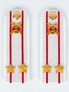 Погоны Полиции на рубашку белые звание Подполковник Картон 15см