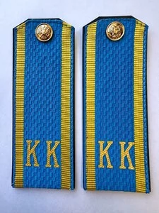Погоны ВДВ, ВКС кадетские Голубые КК 14 см ПЛАСТИК в сборе с пуговицей