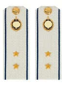 Погоны ФСБ на рубашку белые картон звание Прапорщик 14х5,5см