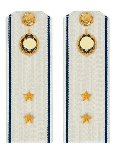 Погоны ФСБ на рубашку белые картон звание Прапорщик 14х5,5см