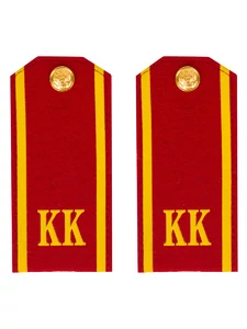 Погоны кадетские КК, сукно (13 см) с фурнитурой цвет красный