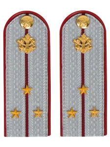 Погоны ФСИН на рубашку ПЛАСТИК, звание Старший лейтенант цвет серый 14х5 см