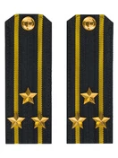 Погоны ВМФ Капитан 1 ранга картон цвет черный с желтыми просветами