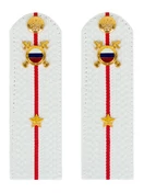 Погоны МВД внутренняя служба на рубашку белые ПЛАСТИК Звание Младший лейтенант 13,5см