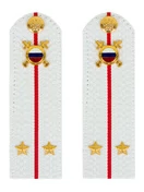 Погоны МВД внутренняя служба на рубашку белые ПЛАСТИК Звание лейтенант 13,5см