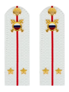 Погоны МВД внутренняя служба на рубашку белые ПЛАСТИК Звание лейтенант 13,5см