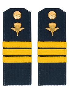Погоны ВДВ с фурнитурой синие с желтым галуном Сержант Пластиковые