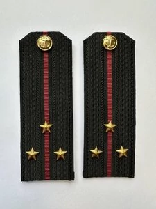 Погоны Морской пехоты повседневные Старший Лейтенант картон цвет черный с красными просветами