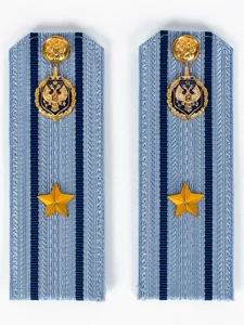 Погоны ФСБ голубые на рубашку, звание Майор 14х5см ПЛАСТИК