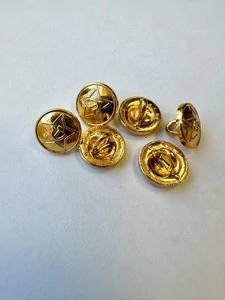 Пуговицы СССР со звездой малые золотистые 6 шт.