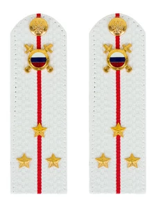 Погоны МВД внутренняя служба на рубашку белые ПЛАСТИК Звание Старший лейтенант 13,5см