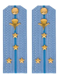 Погоны МО ВДВ голубые на рубашку Капитан в сборе Картон