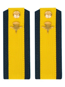 Погоны ВДВ с фурнитурой синие с желтым галуном Старшина Пластиковые