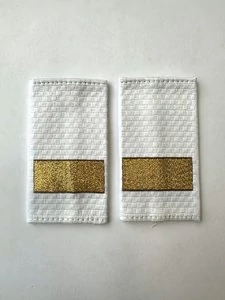 Фальш погоны Полиции нового образца БЕЛЫЕ звание Старший Сержант 9х5 см