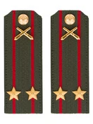 Погоны МО РВиА зеленые звание Подполковник ПЛАСТИК