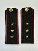 Погоны Морской пехоты повседневные Старший Мичман картон цвет черный с красным кантом