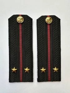 Погоны Морской пехоты повседневные Лейтенант картон цвет черный с красными просветами