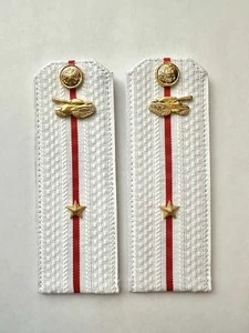 Погоны МО Танковые войска белые звание Младший Лейтенант Картон