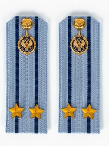 Погоны ФСБ голубые на рубашку, звание Подполковник 14х5см ПЛАСТИК