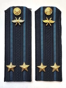 Погоны ВКС ВВС с фурнитурой темно-синие Подполковник КАРТОН