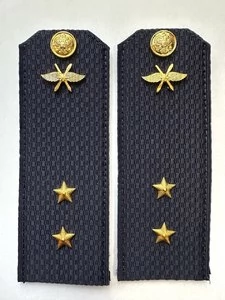 Погоны ВКС ВВС с фурнитурой темно-синие Прапорщик КАРТОН