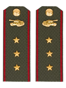 Погоны МО Танковые войска зеленые звание Старший Прапорщик Пластик