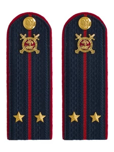Погоны Полиции картон (в сборе) укомплектованные с фурнитурой темно-синие (Лейтенант) 12 см