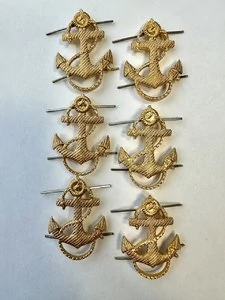 Эмблема ВМФ якорь 34мм цвет золотой 6 шт.