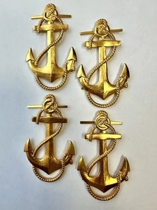 Эмблема ВМФ якорь 60мм цвет золотой 4 шт.