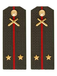 Погоны МО РВиА зеленые звание Лейтенант ПЛАСТИК