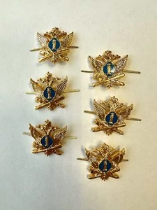 Эмблемы петличные ФССП цвет золотой с голубым 6 шт