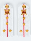 Погоны Полиции на рубашку белые 13 см звание Капитан Картон