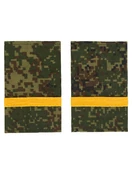 Фальш погоны цифра зеленая с желтым галуном Ефрейтор 8х5 см