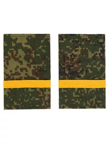 Фальш погоны цифра зеленая с желтым галуном Ефрейтор 8х5 см