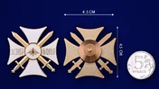 Сувенирный знак "Крест За службу на Кавказе" цвет белый/золотой без удостоверения