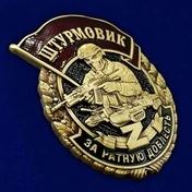Знак штурмовика "За ратную доблесть" цвет золотой