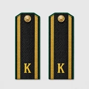 Погоны ПС ФСБ курсантские К темно-синие 14 см картон в сборе с фурнитурой