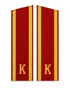 Погоны курсантские красные К 17 см картон Скос