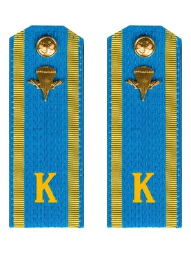 Погоны курсантские ВВС, ВДВ, ВКС с фурнитурой голубые рядовой КАРТОН