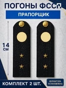 Погоны ФССП с фурнитурой звание Прапорщик картон 14см цвет темно-синий