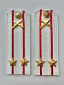 Погоны МО РВиА белые звание Подполковник ПЛАСТИК