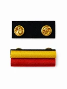 Планка форменная за ранения двойная цвет желтый и красный на пимсе с войлоком