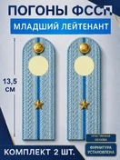 Погоны ФССП с фурнитурой звание Младший Лейтенант ПЛАСТИК 13,5см цвет голубой
