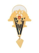 Знак нагрудный ВДВ м.38 парашют с подвеской и Гербом России (закрутка)