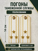 Погоны Таможенной службы белые картон звание Полковник
