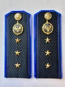 Погоны ФСБ на куртку синие ПЛАСТИК звание Старший Прапорщик 13,5см